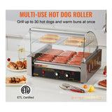 1650W Hot Dog 11 Roller 30 Capacity with Cover