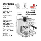 Espresso Machine with Grinder 15 Bar Semi-Automatic