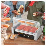 1050W Hot Dog 7 Roller 18 Capacity with Cover