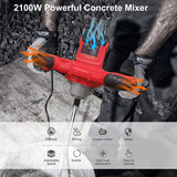 2100W Electric Handheld Concrete Mixers 6 Speed AC 110V