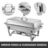 Food Warmer Stainless Steel 9L/8 Foldable for Catering Buffet