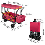 Folding Wagon Cart Adjustable Handle Bar