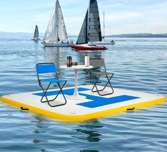 Inflatable Floating Platform Dock 8x5ft With Electric Air Pump