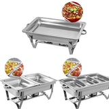 Food Warmer Stainless Steel 9L/8 Foldable for Catering Buffet