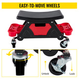 Mechanics Brake Stool Mobile Toolbox for Car Repair 300lbs Capacity