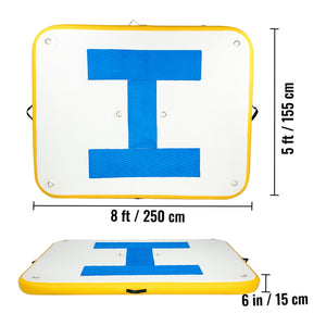 Inflatable Floating Platform Dock 8x5ft With Electric Air Pump