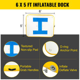 Inflatable Floating Platform Dock 8x5ft With Electric Air Pump