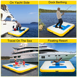 Inflatable Floating Platform Dock 6x5ft With Electric Air Pump