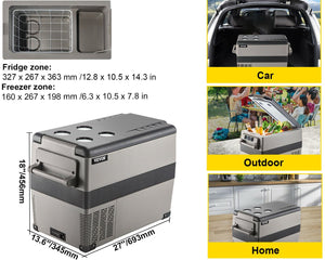 Car/Boat Portable Refrigerator 45L Cooler 12V/24V DC 110-240V