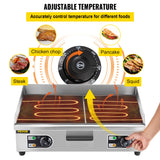 Flat Top Grill Electric Countertop Griddle with Drawer Stainless Steel
